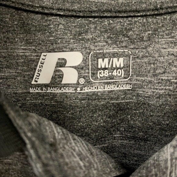 Golf Polo Boise State Broncos BSU Russell Gray Shirt Polyester Mens M 38-40 - Picture 3 of 3